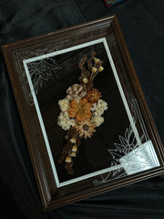 Hand Engraved Glass Vintage Floral Wooden Shadow Box (2 Ever Made)