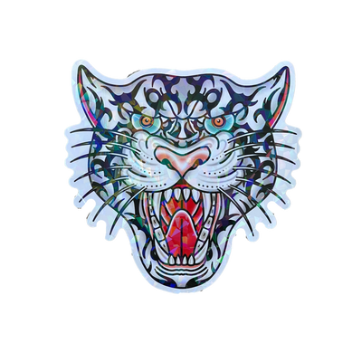 Holographic Borneo Tribal Albino Tiger Sticker