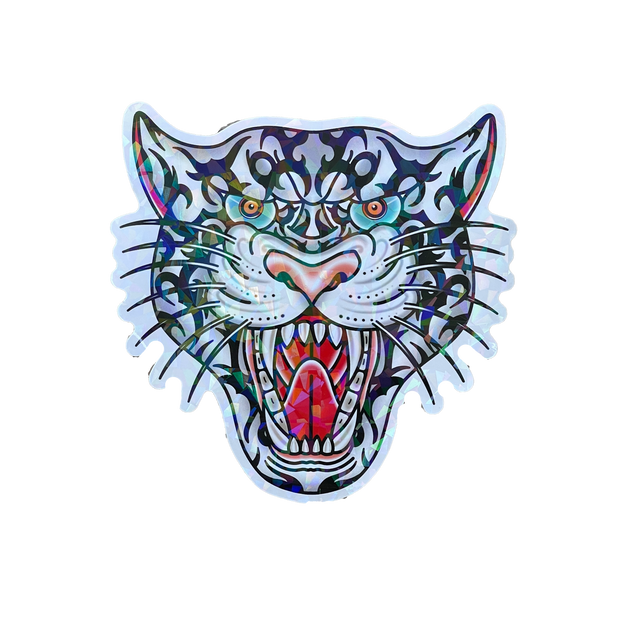 Holographic Borneo Tribal Albino Tiger Sticker