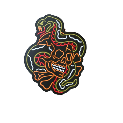 Neon Skull Sticker