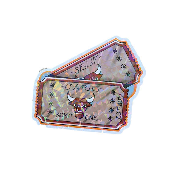 Holographic Bulls Tickets Sticker