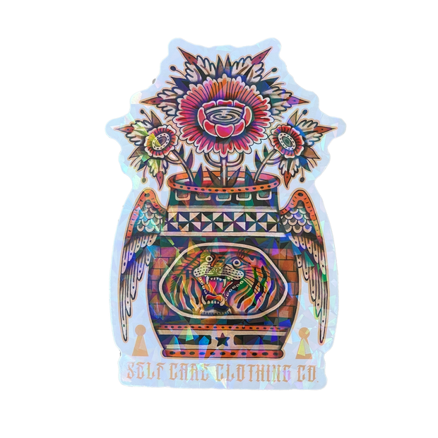 Holographic Tigervase Sticker