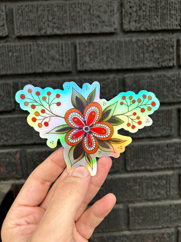 Reflective Floral Sticker #2