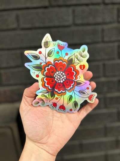 Reflective Floral Sticker #4