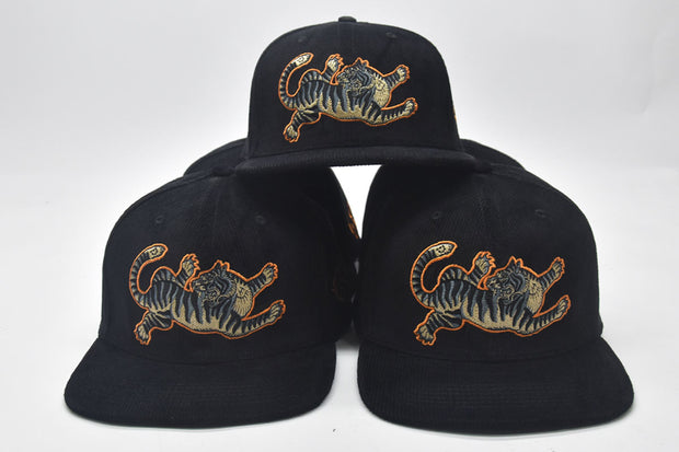 Black Corduroy Tiger Snapback