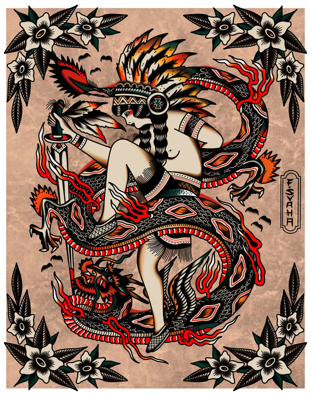 Florian Svaha Two Spirit Dragon Dancer Print (2 size choices)