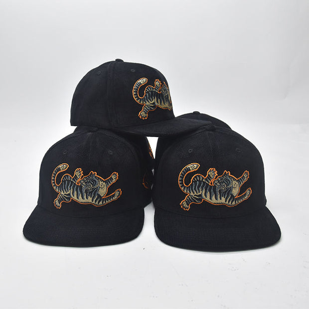 Black Corduroy Tiger Snapback