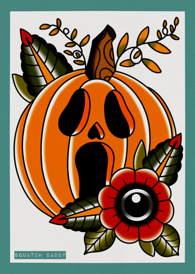 Ghostface Pumpkin Print 5x7